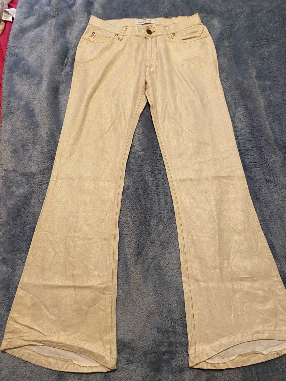 Super SEXY! Miss Sixty Gold Shimmery Boot Cut Pants
